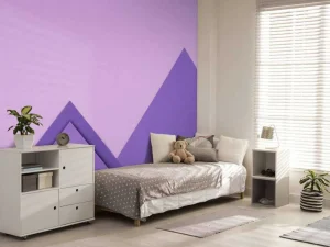 Online Paarse papierbergen fotobehang Kinderkamer | Babykamer
