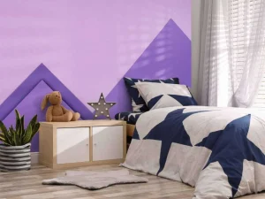 Online Paarse papierbergen fotobehang Kinderkamer | Babykamer