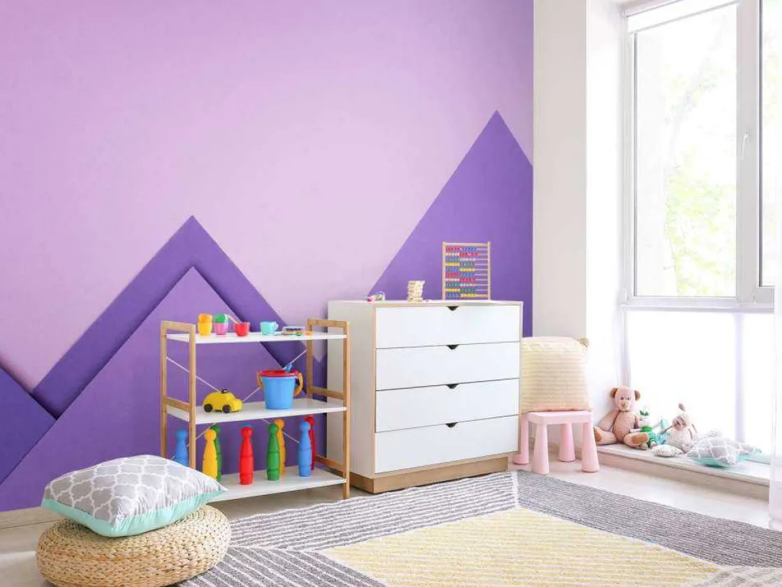 paarse_papierbergen_fotob_7.webp Online Paarse papierbergen fotobehang Kinderkamer | Babykamer