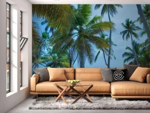 Discount Palmbomen op een Caribisch eiland fotobehang Bloemen
