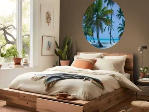 Discount Palmbomen op een Caribisch eiland fotobehang Bloemen
