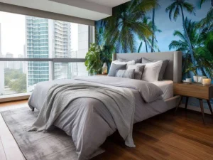 Discount Palmbomen op een Caribisch eiland fotobehang Bloemen