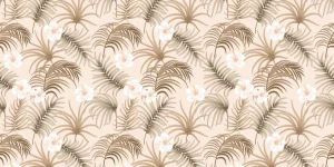 Sale Palmboombladeren en bloemen Bloemen