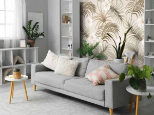 Sale Palmboombladeren en bloemen Bloemen
