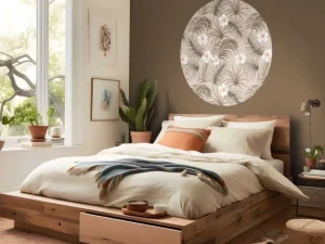 Sale Palmboombladeren en bloemen Bloemen