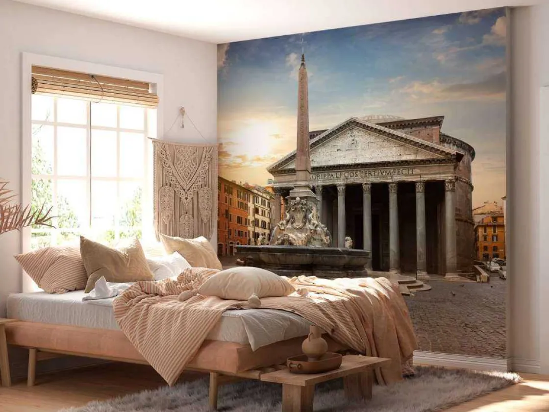 pantheon_in_rome_bij_zons_1.webp Discount Pantheon in Rome bij zonsondergang fotobehang Architectuur