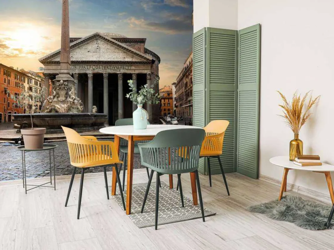 pantheon_in_rome_bij_zons_3.webp Discount Pantheon in Rome bij zonsondergang fotobehang Architectuur
