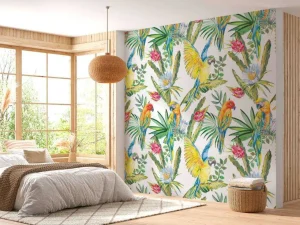 Fashion Papegaaien print fotobehang Tienerkamer | Dieren