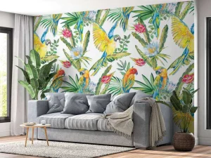 Fashion Papegaaien print fotobehang Tienerkamer | Dieren