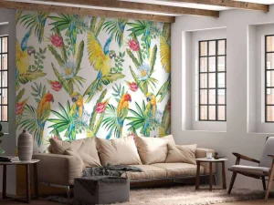 Fashion Papegaaien print fotobehang Tienerkamer | Dieren