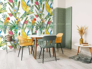Fashion Papegaaien print fotobehang Tienerkamer | Dieren