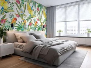 Fashion Papegaaien print fotobehang Tienerkamer | Dieren