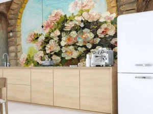 Fashion Pot bloemen op een vensterbank fotobehang Kunst & Design | Bloemen