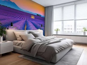 New Prachtig bloemenveld van lavendel fotobehang Bloemen