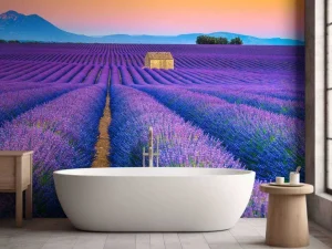 New Prachtig bloemenveld van lavendel fotobehang Bloemen
