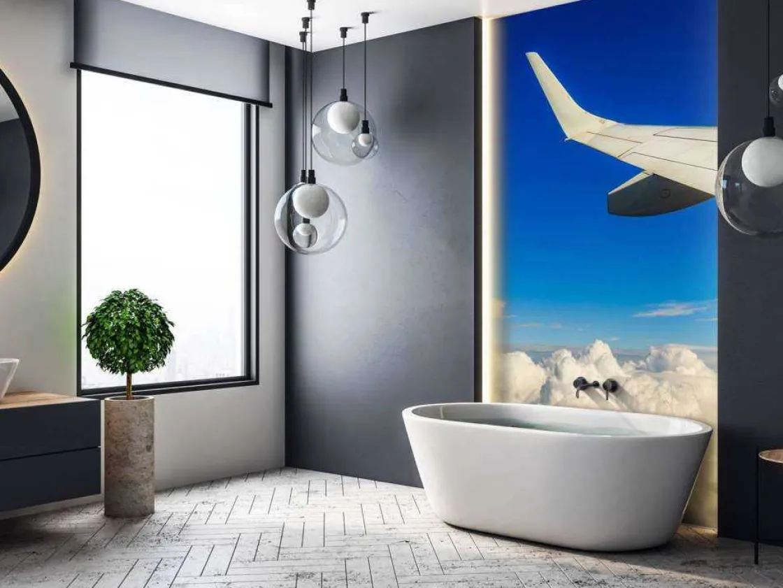 prachtige_wolken_vanuit_e_5.webp Outlet Prachtige wolken vanuit een vliegtuigraam fotobehang Transport