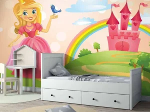 Sale Prinses bij een sprookjeskasteel fotobehang Kinderkamer