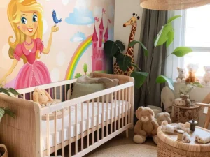 Sale Prinses bij een sprookjeskasteel fotobehang Kinderkamer