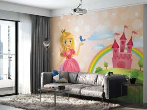 Sale Prinses bij een sprookjeskasteel fotobehang Kinderkamer