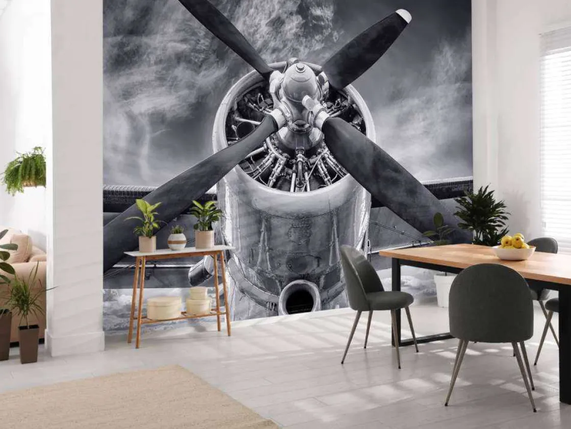propeller_van_een_vintage_3.webp Best Propeller van een vintage vliegtuig fotobehang Tienerkamer | Transport