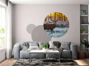 Outlet Rendier bij zonsopkomst fotobehang Dieren