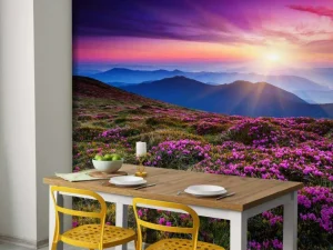 Clearance Rhododendron bloemen in de bergen fotobehang Bloemen