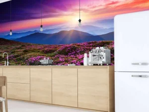 Clearance Rhododendron bloemen in de bergen fotobehang Bloemen