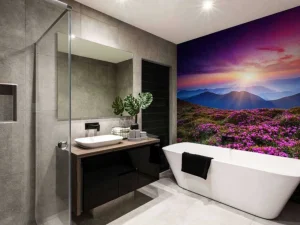 Clearance Rhododendron bloemen in de bergen fotobehang Bloemen