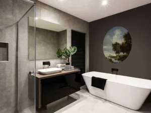 Best Rivierlandschap met een veerboot fotobehang Kunst & Design