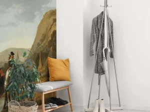 Hot Rivierlandschap met ruiters fotobehang Kunst & Design
