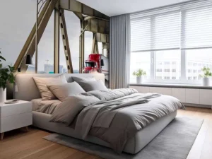 Best Rode Amerikaanse vrachtwagen op een brug fotobehang Tienerkamer | Kinderkamer