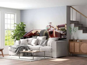 Fashion Rode Formule 1-auto fotobehang Kinderkamer | Transport