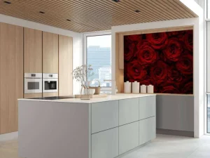 Fashion Rode rozen met druppels water erop fotobehang Slaapkamer | Bloemen