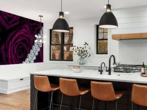 Discount Rode rozen met een diamanten ketting erop fotobehang Tienerkamer | Bloemen