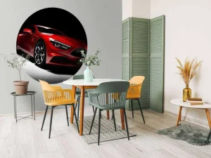 Hot Rode sportauto in een donkere ruimte fotobehang Tienerkamer | Transport