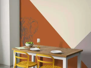 Fashion Roestkleurige driehoeken met olifant Kinderkamer