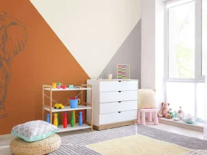 Fashion Roestkleurige driehoeken met olifant Kinderkamer