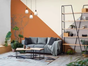 Fashion Roestkleurige driehoeken met olifant Kinderkamer