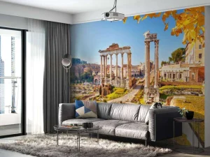 Online Romeinse ruïnes in Rome fotobehang Architectuur