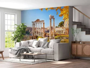 Online Romeinse ruïnes in Rome fotobehang Architectuur