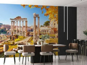 Online Romeinse ruïnes in Rome fotobehang Architectuur