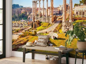 Online Romeinse ruïnes in Rome fotobehang Architectuur