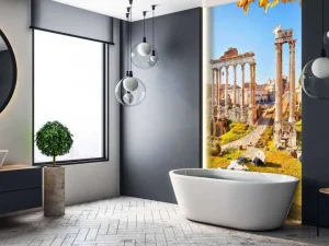 Online Romeinse ruïnes in Rome fotobehang Architectuur