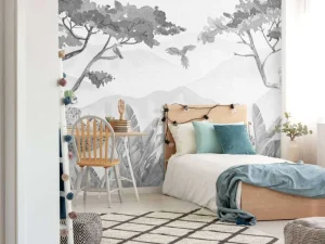 Outlet Roofdieren in de jungle grijs Kinderkamer