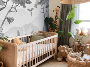 Outlet Roofdieren in de jungle grijs Kinderkamer