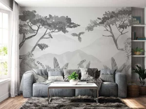 Outlet Roofdieren in de jungle grijs Kinderkamer
