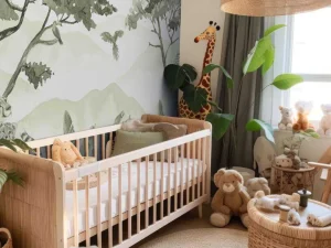 Clearance Roofdieren in de jungle in groen Kinderkamer | Dieren