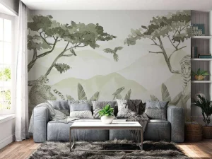 Clearance Roofdieren in de jungle in groen Kinderkamer | Dieren
