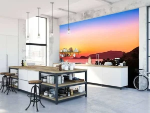 Outlet Roofvogel tijdens Zonsondergang fotobehang Dieren