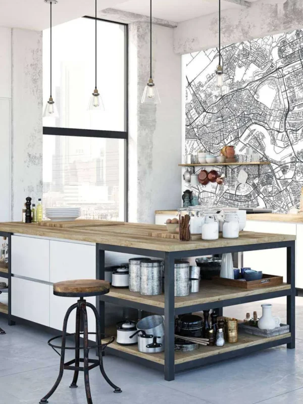 Clearance Rotterdam vector plattegrond fotobehang Architectuur